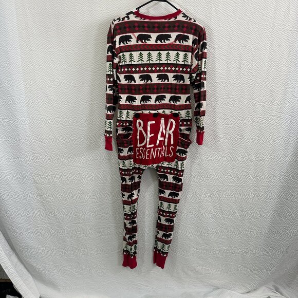 Bear Essentials Adult Onesie Flapjack Lazy One Long Johns Rustic Cabin Pajamas - Picture 2 of 10